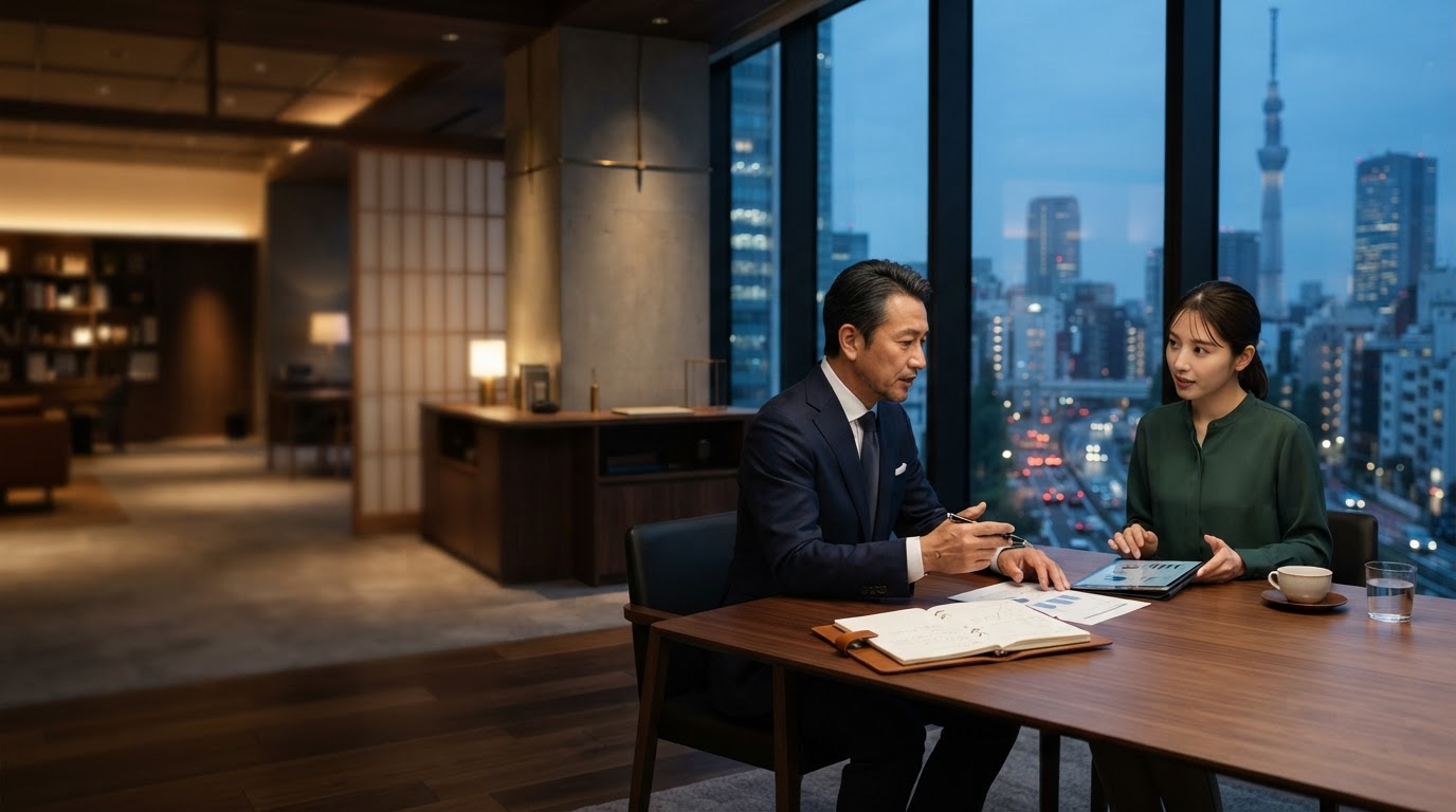Takumi CapitalのAIデータ分析プラットフォームを象徴する抽象的なデータネットワークのビジュアル
